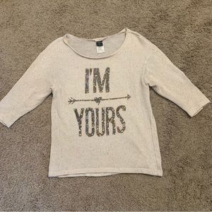Stranded “I’m Yours” Light Weight Sweater Top Large